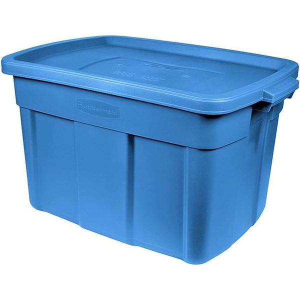 Rubbermaid Roughneck 18-Gallon Blue Storage Container with Lid