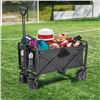 Image 1 : Folding Wagon with Brakes, Capacity of 350 lb