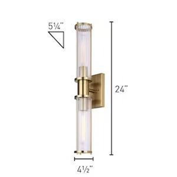 Home Decorators Collection Marta 2-Light Vanity Fixture in Gold Finish LOT OF 2