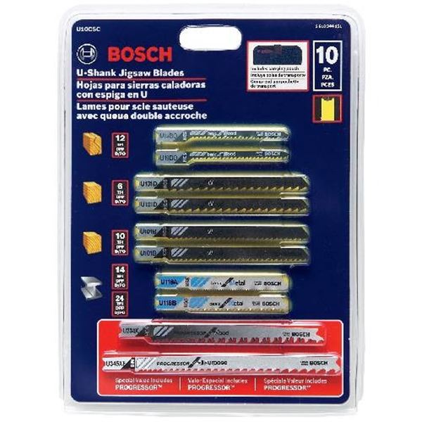 Bosch U-Shank Jigsaw Blades Set – 10 Pieces