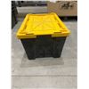 Image 2 : Heavy-Duty Black and Yellow Storage Tote with Removable Lid