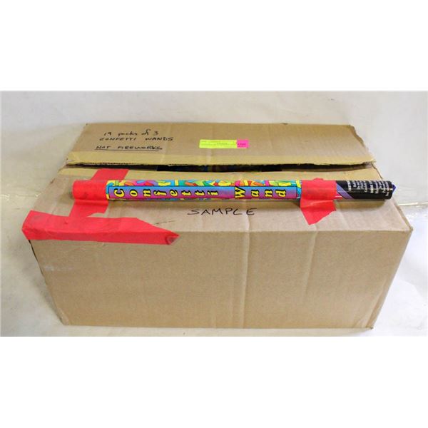 19 PACKS OF 3 CONFETTI WANDS