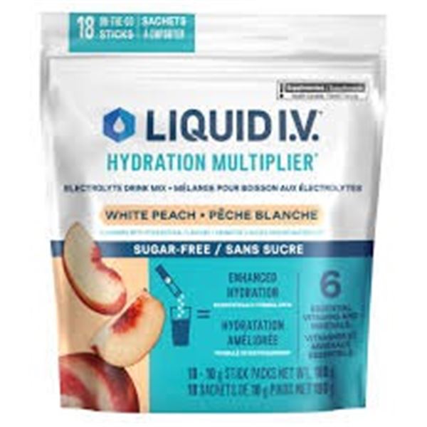 28 X 10G LIQUID IV WHITE PEACH ELECTROLYTE MIX