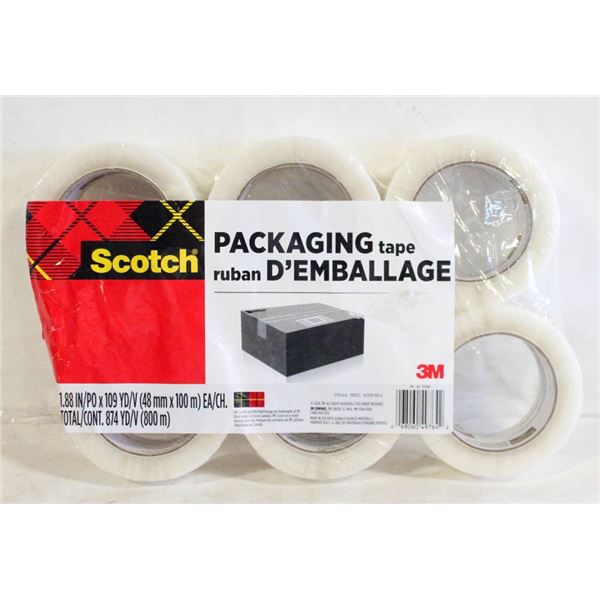 SIX ROLLS NEW SCOTCH PACKAGING TAPE