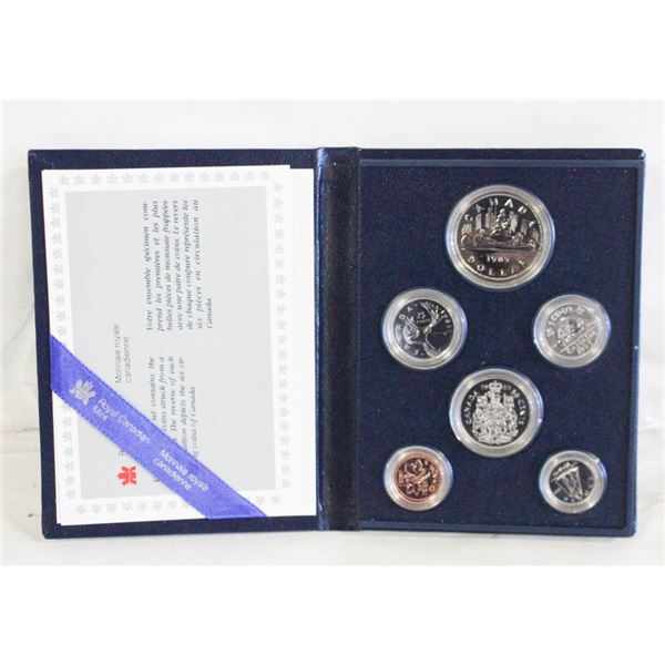 1985 SPECIMEN 6 COIN SET WITH COA CANOE DOLLAR