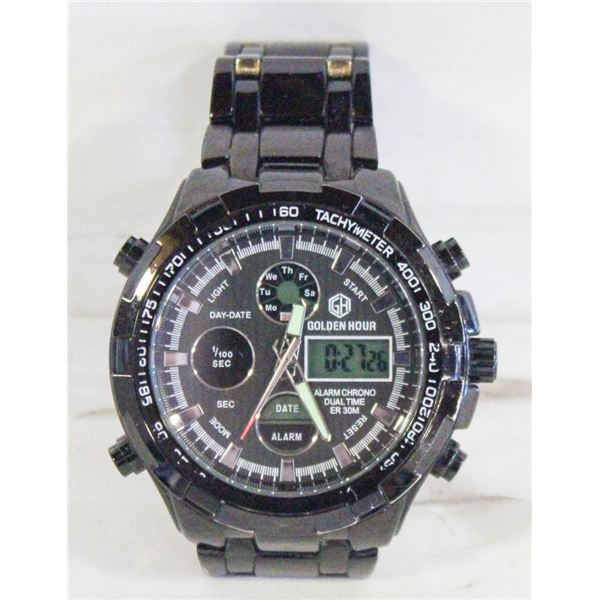 GOLDEN HOUR  ALARM CHRONO DUAL TIME