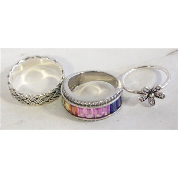 THREE 925 RINGS DIFFERENT DESIGNS