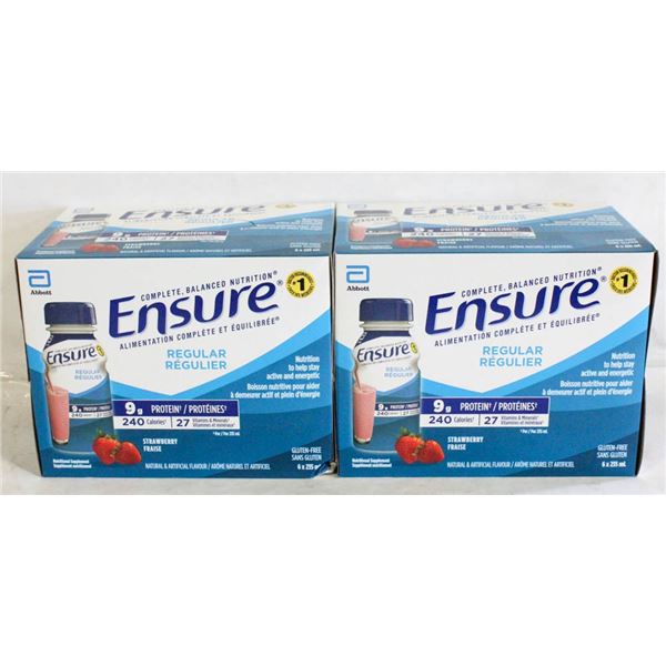 2 CASES OF ENSURE 6 X 235 ML 1 STRAWBERRY