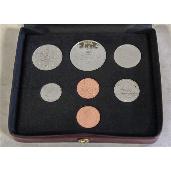 1980 DOUBLE PENNY 7 COIN SET WITH COA CANOE DOLLAR