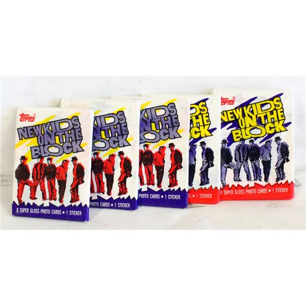 NEW KIDS ON THE BLOCK 5 UNOPENED WAX PACKS