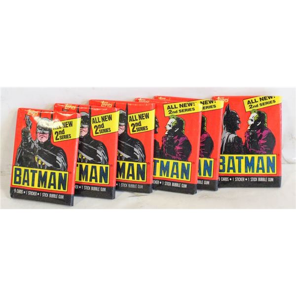 UNOPENED WAX PACKS 6 BATMAN WITH GUM 9 CARDS PER P