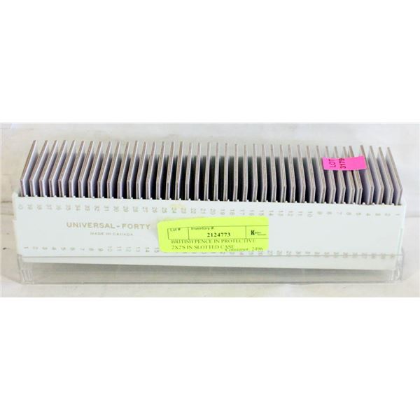 BRITISH PENCE IN PROTECTIVE 2X2'S IN SLOTTED CASE