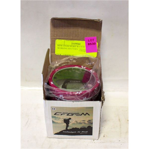 NEW CFGM SPORT WATCH WORKING BATTERY "TESTED"