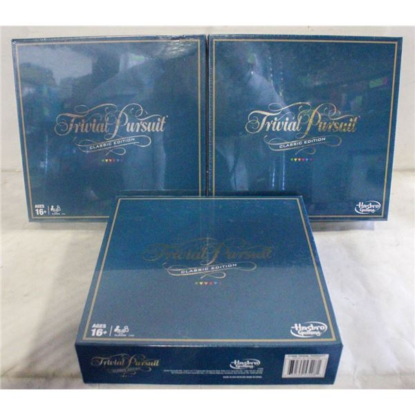 3 NEW SEALED TRIVIAL PERSUIT BOARD GAMES