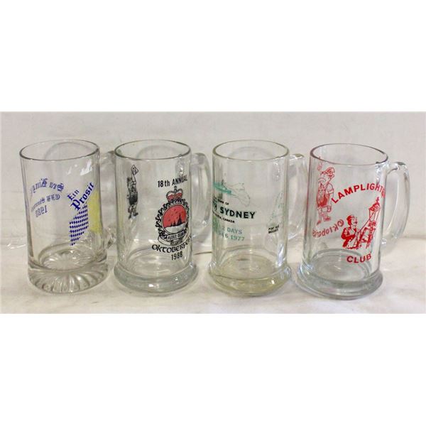 4 GLASS BEER MUGS
