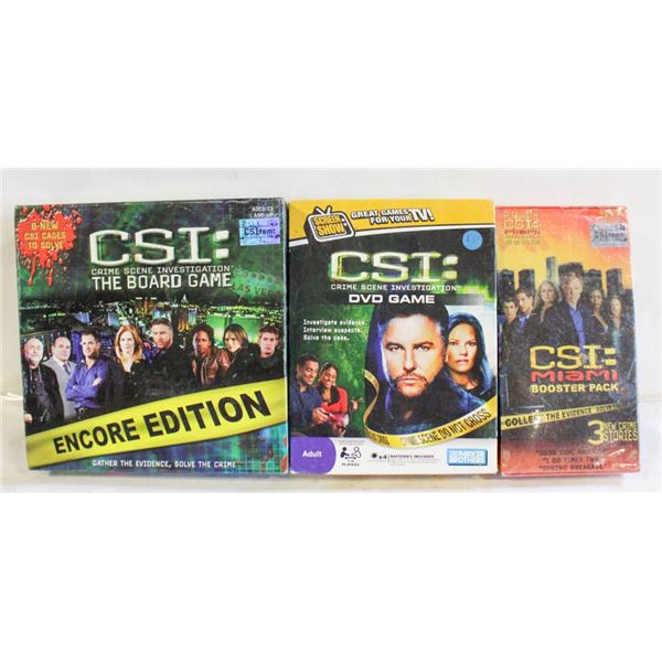 3 CSI GAMES INCLUDING DVD GAME