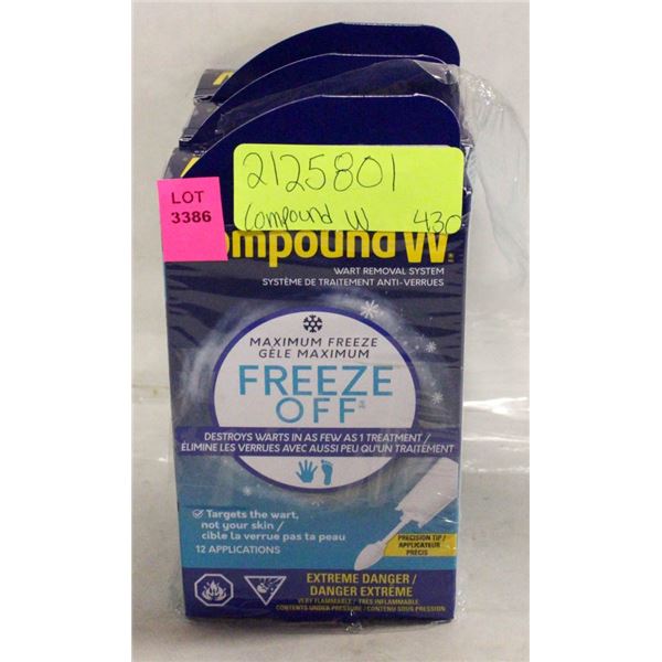 NEW 3PKS COMPOUND W WART REMOVAL SYSTEM FREEZE OFF