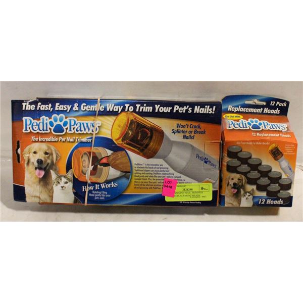 PEDI PAWS PET NAIL TRIMMER WITH REPLACEMENT HEADS