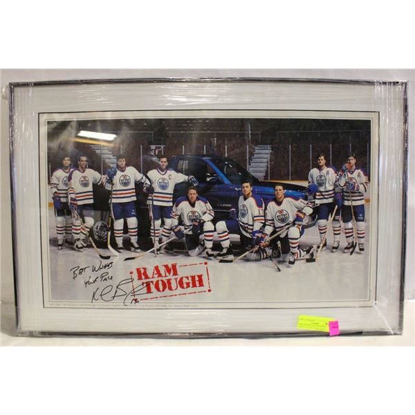 NEW FRAMED AUTOGRAPHED PHOTO OF EDMONTON OILERS