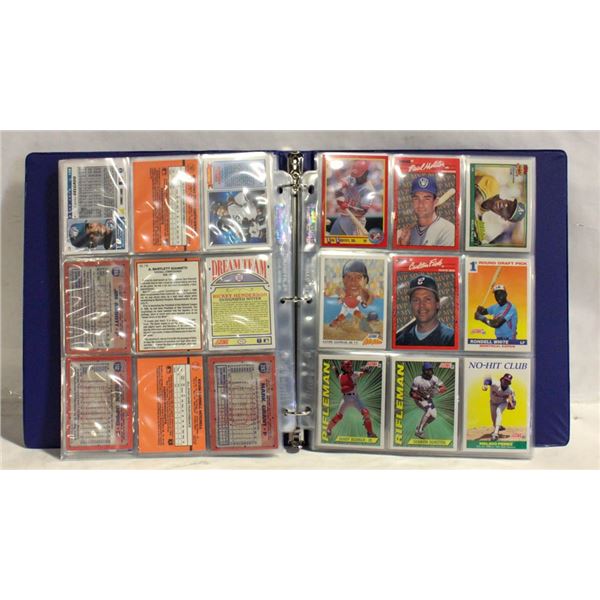 VINTAGE BASEBALL CARDS APPROX 225 IN BINDER