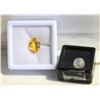 Image 1 : #294-NATURAL CITRIN 4.09CT & MOONSTONE 4.5MM