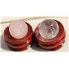 Image 1 : #225- NATURAL PINK ROSE QUARTZ & CLEAR ASPHEREBALL