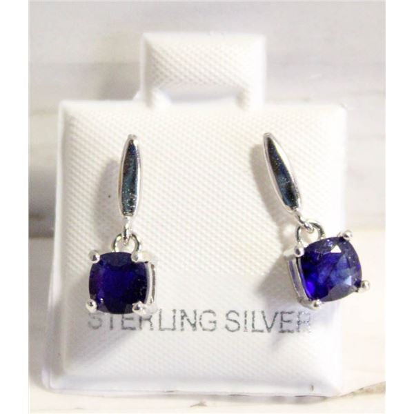 #57-NATURAL BLUE SAPPHIRE DANGLE EARRINGS