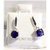 Image 1 : #57-NATURAL BLUE SAPPHIRE DANGLE EARRINGS