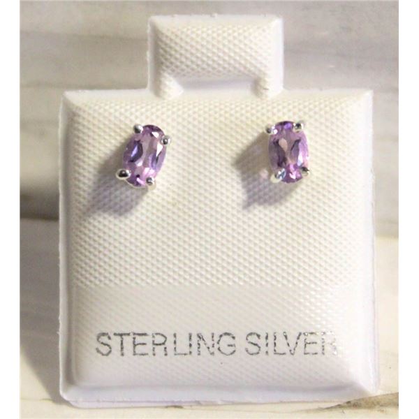 #20-NATURAL AMETHYST STUD EARRINGS