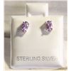 Image 1 : #20-NATURAL AMETHYST STUD EARRINGS