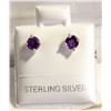 Image 1 : #02-NATURAL AMETHYST STUD EARRINGS