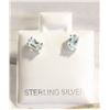 Image 1 : #27-NATURAL SKY BLUE TOPAZ STUD EARRINGS