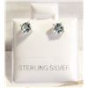 Image 1 : #33-NATURAL SKY BLUE TOPAZ STUD EARRINGS