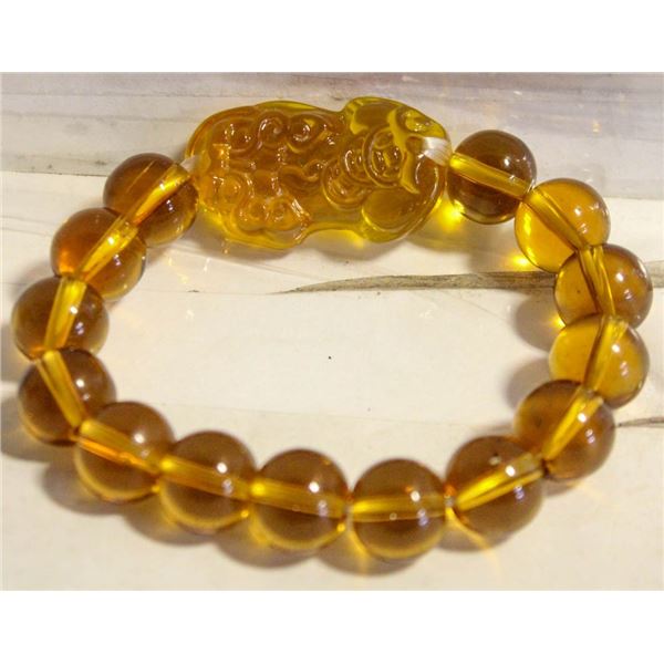 #209- YELLOW OBSIDIAN BEAD BRACELET
