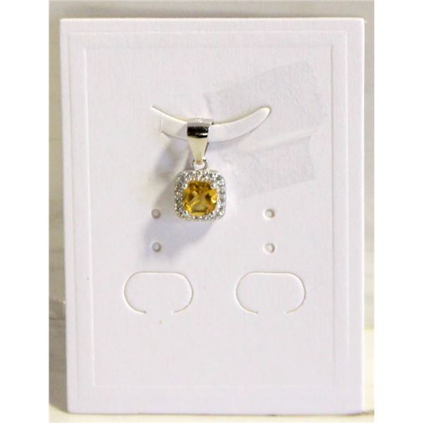 #112-NATURAL CITRIN & ZIRCON   PENDANT