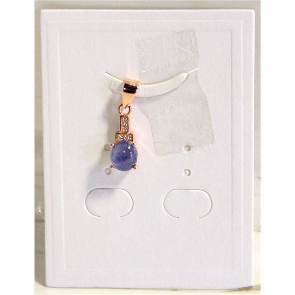 #70-NATURAL BLUE SAPPHIRE & ZIRCON PENDANT