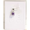 Image 1 : #78-NATURAL AMETHYST & CZ  PENDANT