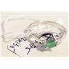 Image 1 : #163-NATURAL EMERALD & CZ RING SIZE 7.75