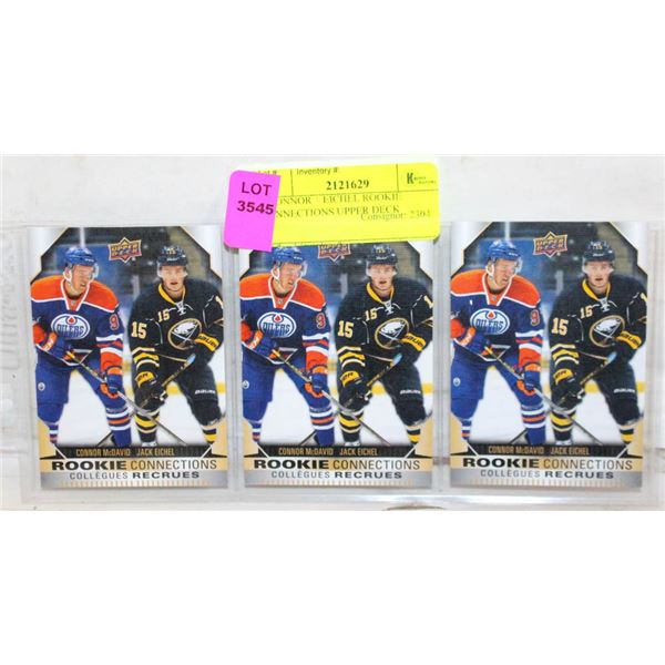 3 CONNOR + EICHEL ROOKIE CONNECTIONS UPPER DECK