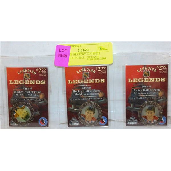 3 WAYNE GRETZKY LEGENDS MEDALLIONS HALL OF FAME