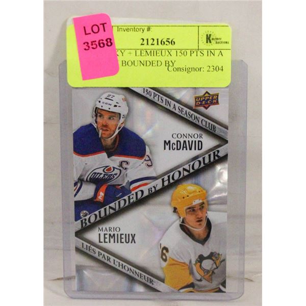 GRETZKY + LEMIEUX 150 PTS IN A SEASON BOUNDED BY