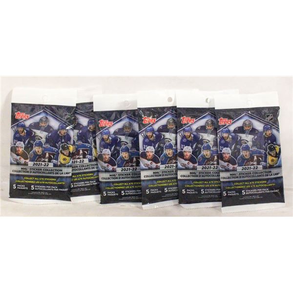 SIX SEALED TOPPS 2021-22 NHL STICKER