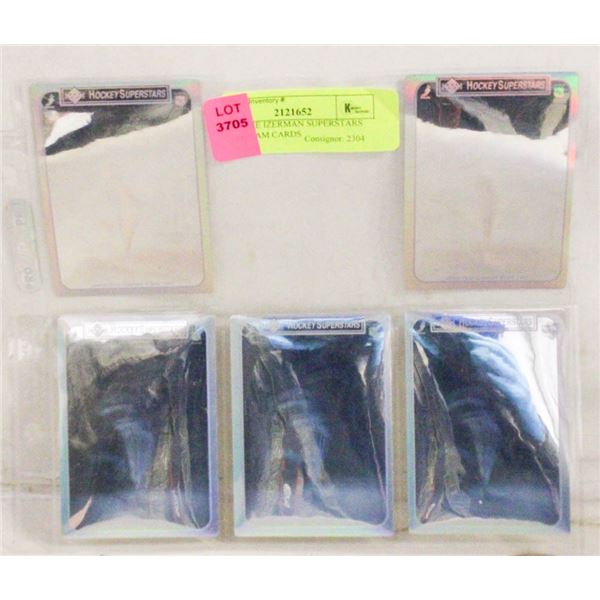 5 X STEVE IZERMAN SUPERSTARS HOLOGRAM CARDS