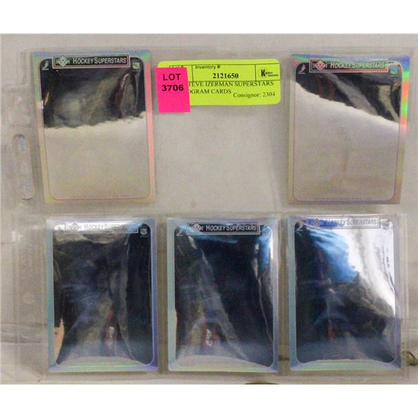5 X STEVE IZERMAN SUPERSTARS HOLOGRAM CARDS