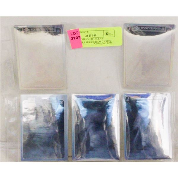 5 X MARK MESSIER OILERS SUPERSTARS HOLOGRAM CARDS