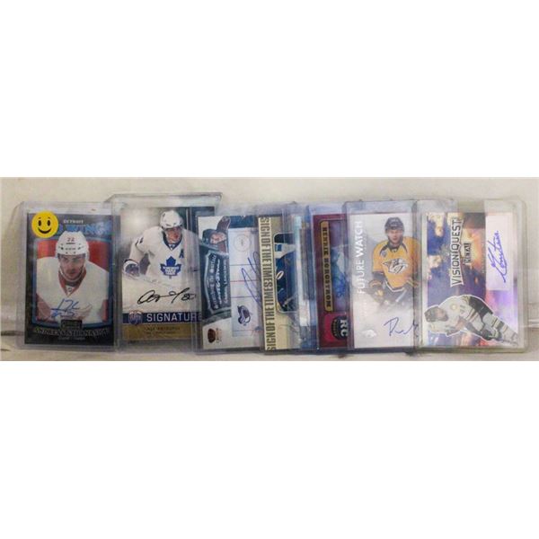 AUTOGRAPH HOCKEY CARD LOT X8
