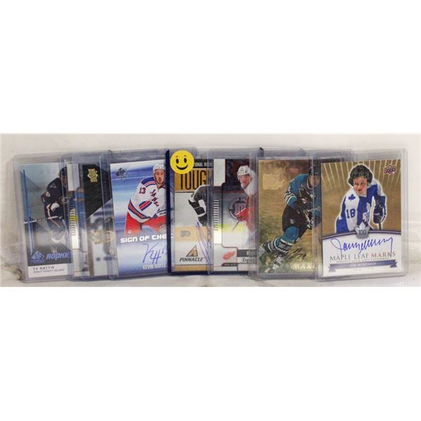 AUTOGRAPH HOCKEY CARD LOT X9