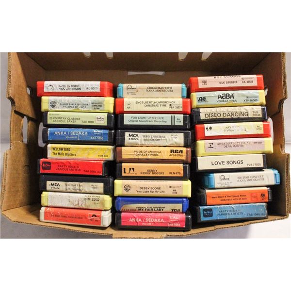 FLAT OF 26 8-TRACK TAPES