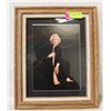 Image 1 : WOODEN FRAMED MARILYN MONROE WEARING BLACK SWEATER
