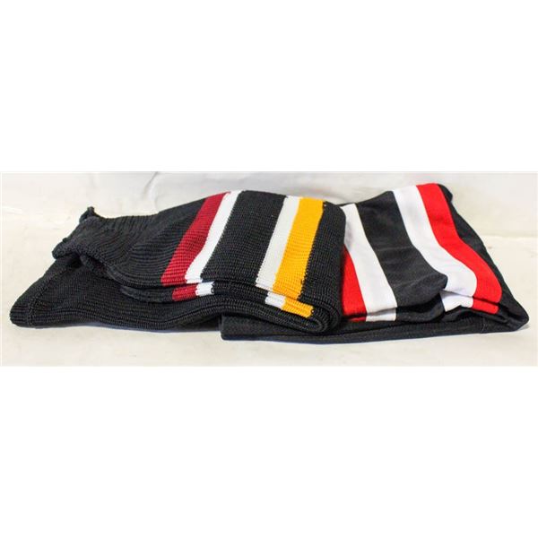 TWO SETS OF BLACK HOCKEY SOCKS MEDIUM